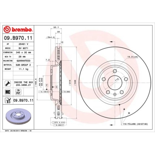 BREMBO Bremsscheibe PRIME LINE - UV Coated