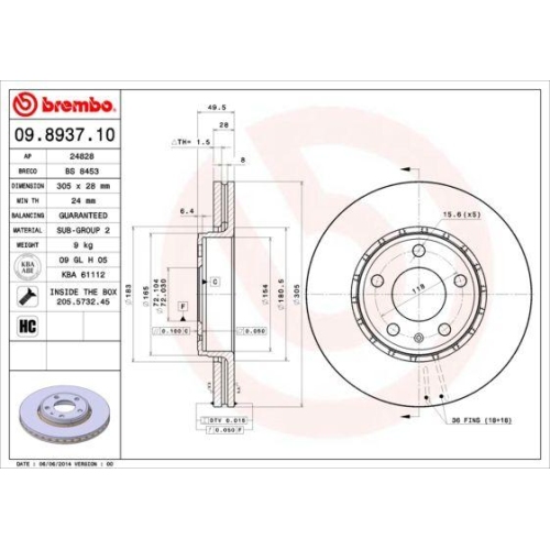 BREMBO Bremsscheibe PRIME LINE - UV Coated