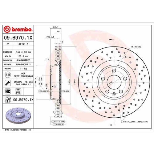 BREMBO Bremsscheibe XTRA LINE - Xtra