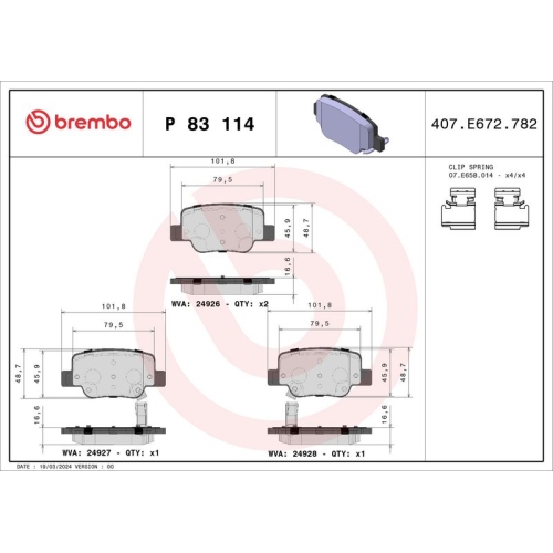 BREMBO Bremsbelagsatz, Scheibenbremse PRIME LINE