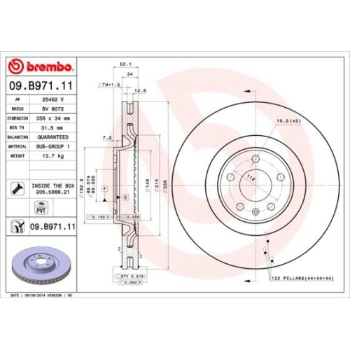 BREMBO Bremsscheibe PRIME LINE - UV Coated