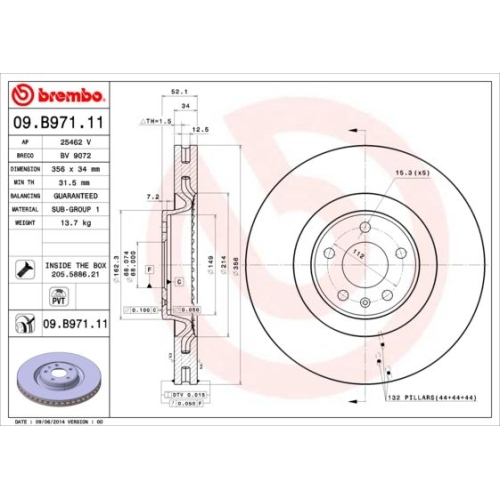 BREMBO Bremsscheibe PRIME LINE - UV Coated