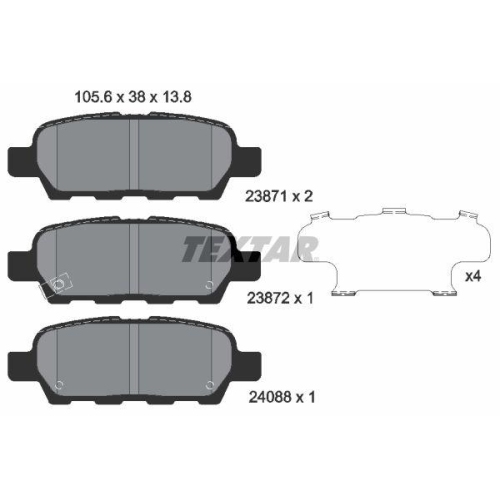 TEXTAR Bremsbelagsatz, Scheibenbremse