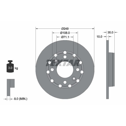 TEXTAR Bremsscheibe PRO