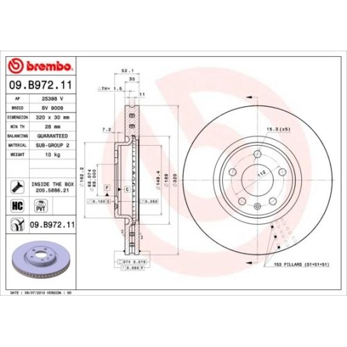 BREMBO Bremsscheibe PRIME LINE - UV Coated