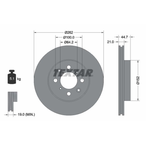 TEXTAR Bremsscheibe PRO