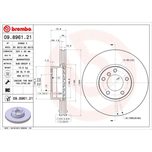 BREMBO Bremsscheibe PRIME LINE - UV Coated