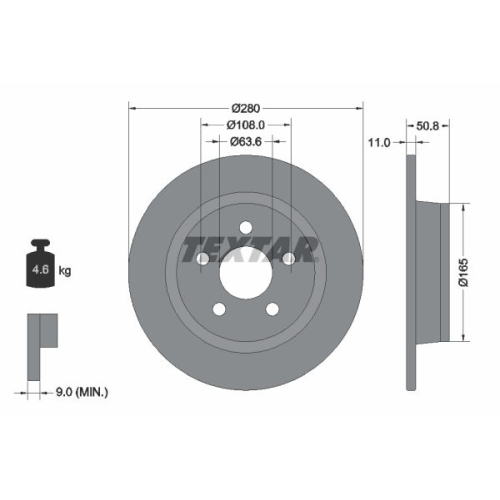 TEXTAR Bremsscheibe PRO