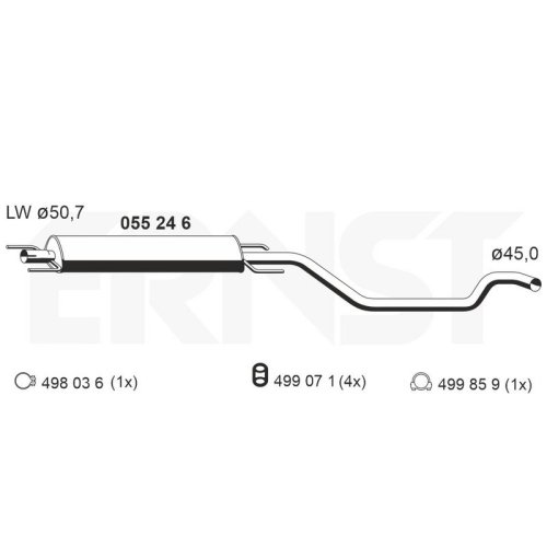 ERNST Mittelschalldämpfer