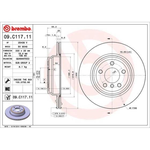 BREMBO Bremsscheibe PRIME LINE - UV Coated