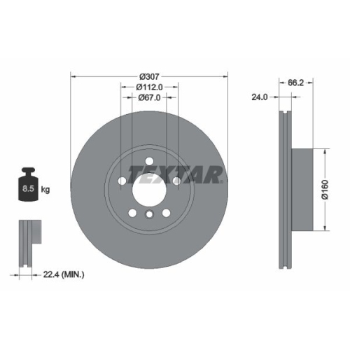 TEXTAR Bremsscheibe PRO+