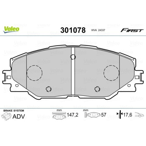VALEO Bremsbelagsatz, Scheibenbremse FIRST