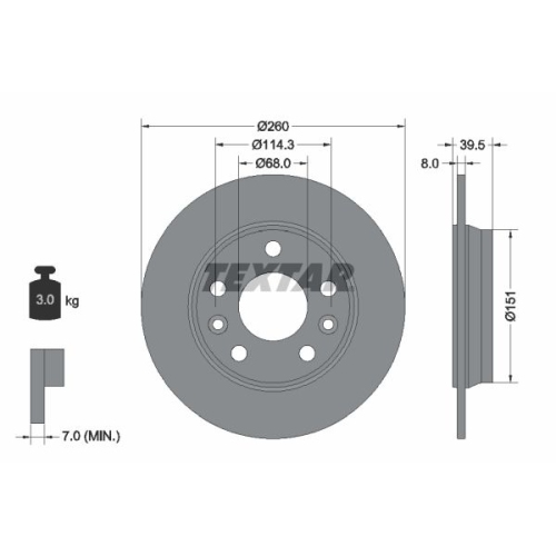 TEXTAR Bremsscheibe PRO