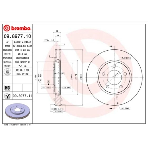 BREMBO Bremsscheibe PRIME LINE - UV Coated