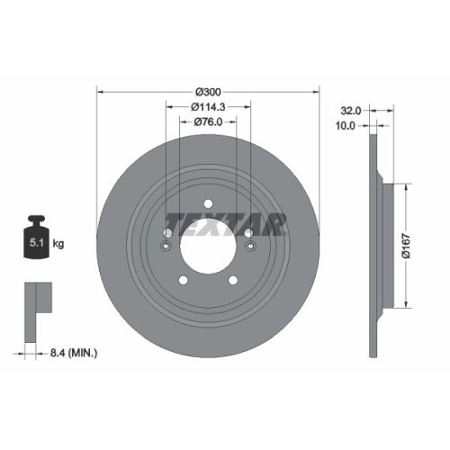 TEXTAR Bremsscheibe PRO