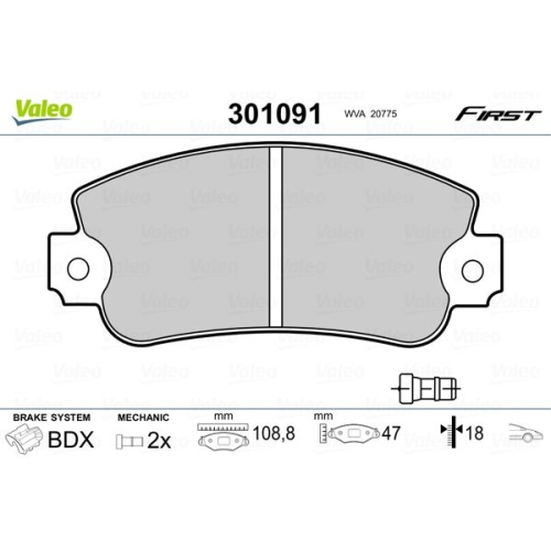 VALEO Bremsbelagsatz, Scheibenbremse FIRST