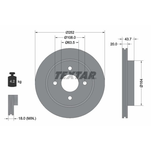 TEXTAR Bremsscheibe PRO