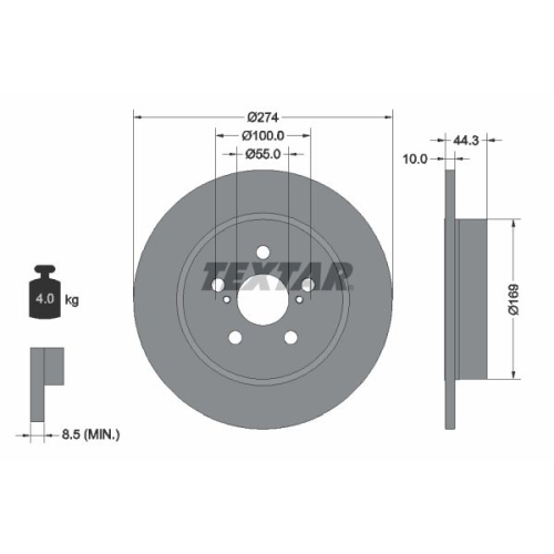 TEXTAR Bremsscheibe PRO