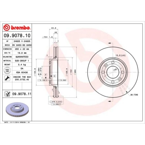 BREMBO Bremsscheibe PRIME LINE - UV Coated