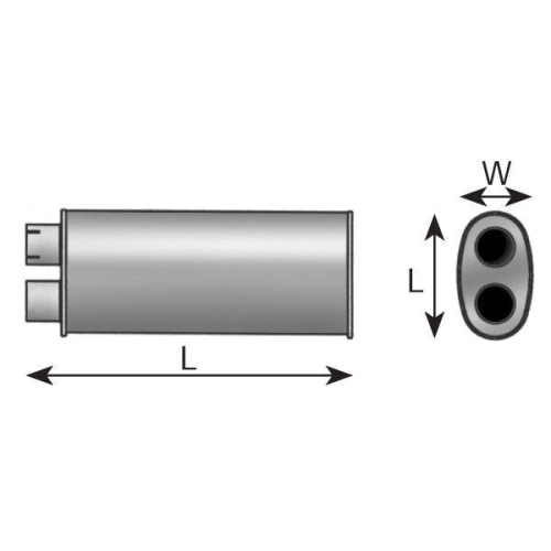 DINEX Mittelschalldämpfer, Universal