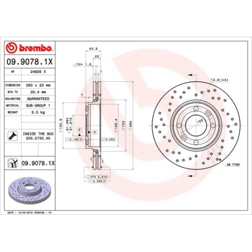 BREMBO Bremsscheibe XTRA LINE - Xtra