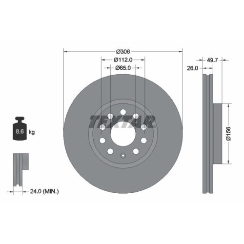 TEXTAR Bremsscheibe PRO+