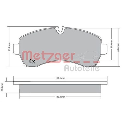 METZGER Bremsbelagsatz, Scheibenbremse