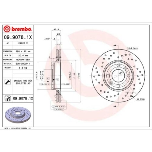 BREMBO Bremsscheibe XTRA LINE - Xtra