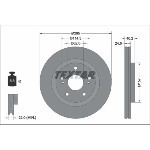 TEXTAR Bremsscheibe PRO