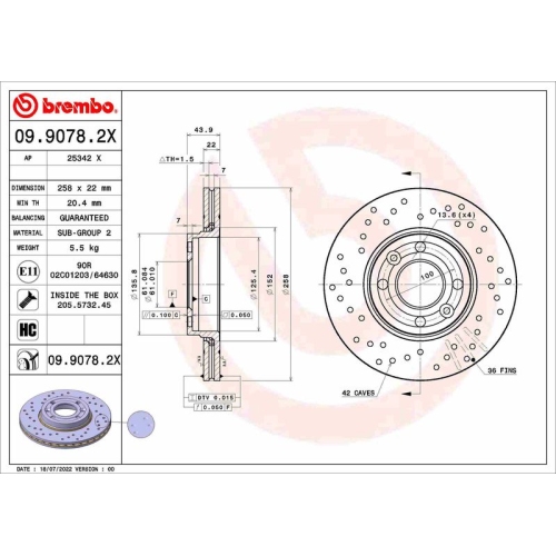 BREMBO Bremsscheibe XTRA LINE - Xtra