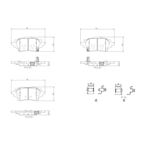 BREMBO Bremsbelagsatz, Scheibenbremse PRIME LINE