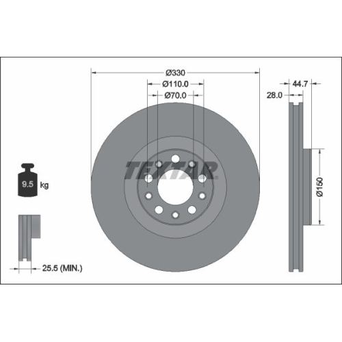 TEXTAR Bremsscheibe PRO+