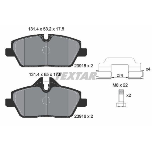 TEXTAR Bremsbelagsatz, Scheibenbremse Q+