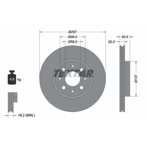 TEXTAR Bremsscheibe PRO