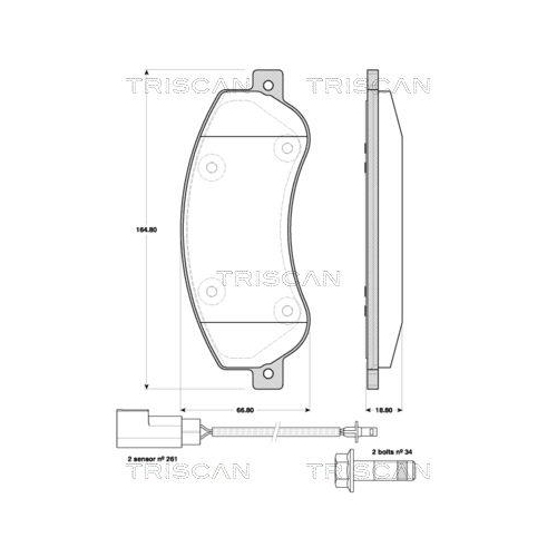 TRISCAN Bremsbelagsatz, Scheibenbremse