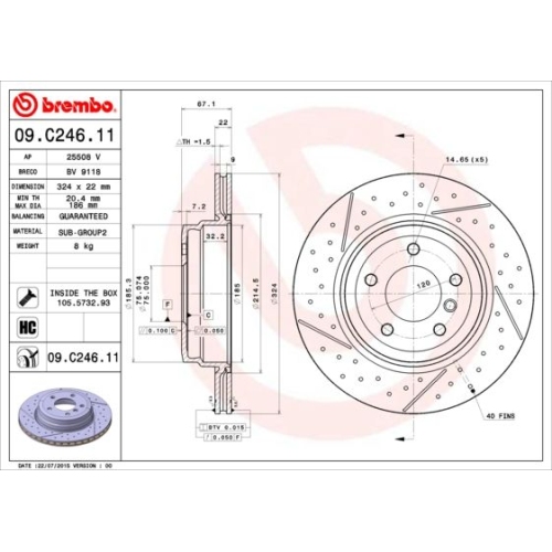 BREMBO Bremsscheibe PRIME LINE - UV Coated