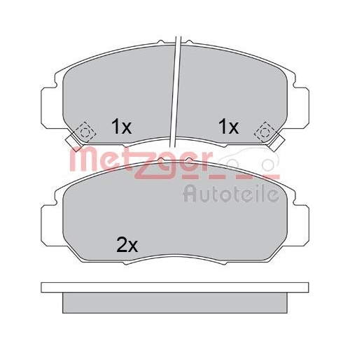 METZGER Bremsbelagsatz, Scheibenbremse GREENPARTS