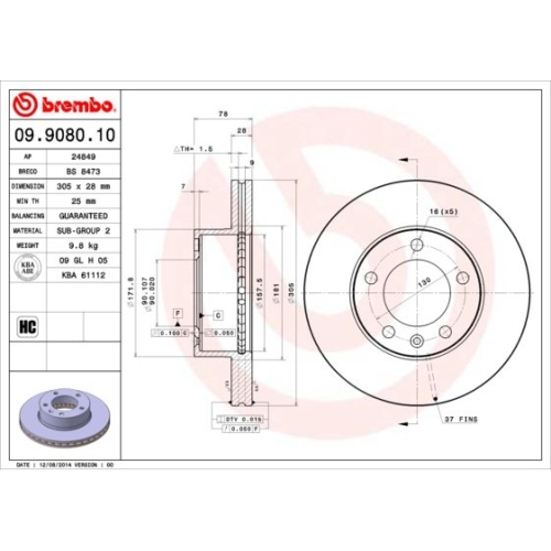 BREMBO Bremsscheibe PRIME LINE