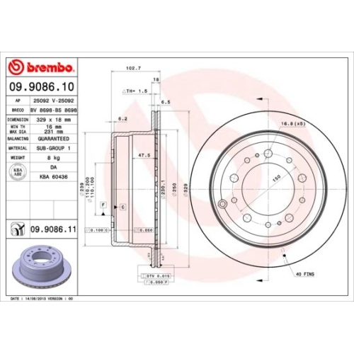 BREMBO Bremsscheibe PRIME LINE - UV Coated