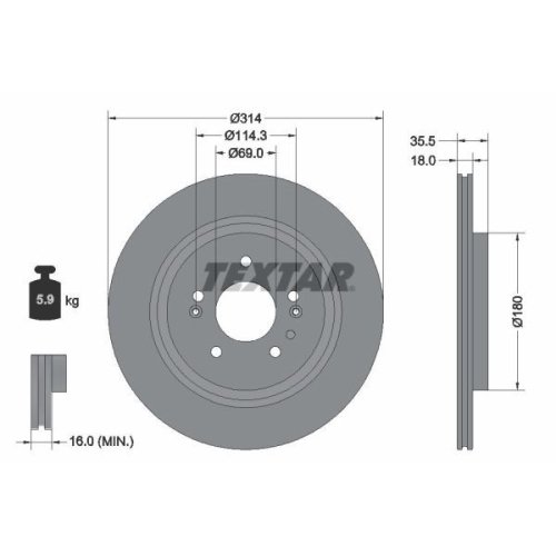 TEXTAR Bremsscheibe PRO