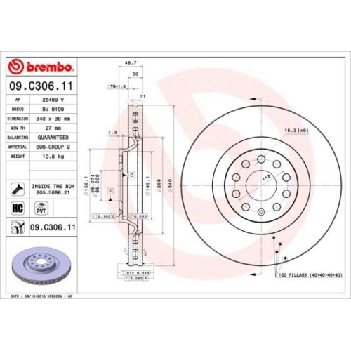 BREMBO Bremsscheibe PRIME LINE - UV Coated