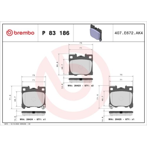 BREMBO Bremsbelagsatz, Scheibenbremse PRIME LINE