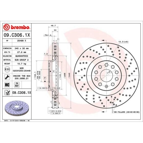 BREMBO Bremsscheibe XTRA LINE - Xtra