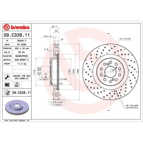 BREMBO Bremsscheibe PRIME LINE - UV Coated