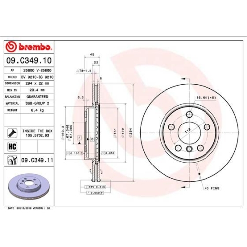 BREMBO Bremsscheibe PRIME LINE - UV Coated