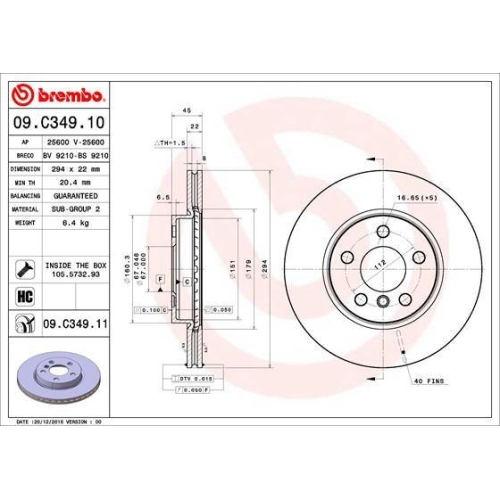 BREMBO Bremsscheibe PRIME LINE - UV Coated