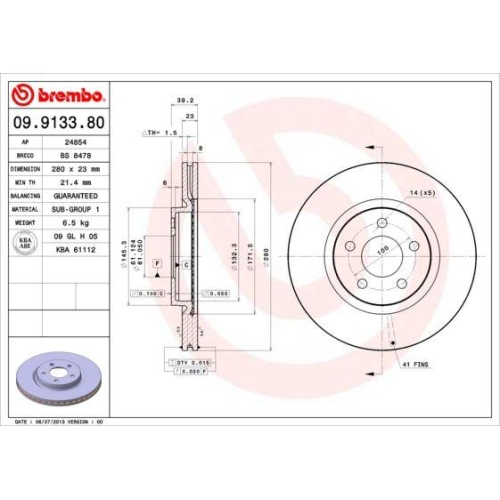 BREMBO Bremsscheibe PRIME LINE - UV Coated