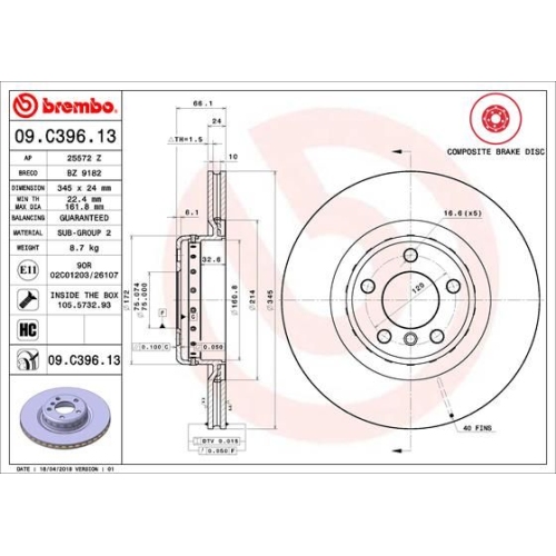 BREMBO Bremsscheibe PRIME LINE - Composite