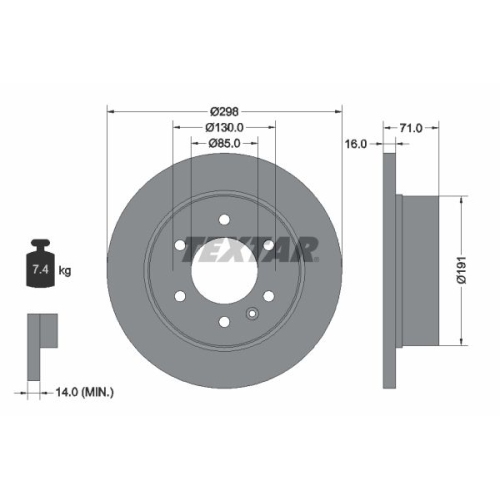 TEXTAR Bremsscheibe PRO