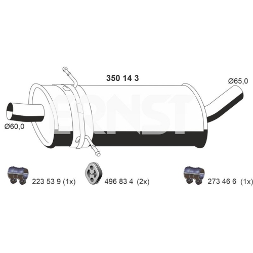 ERNST Mittelschalldämpfer